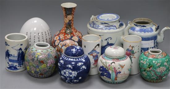 A collection of mixed Chinese and Japanese vases